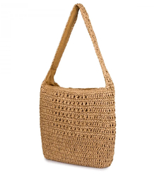 Torebka boho z plecionki z napisem PARIS MILANO