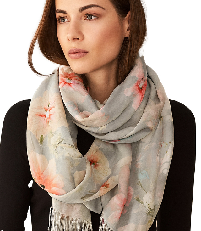 Women's floral pattern scarf 180x70