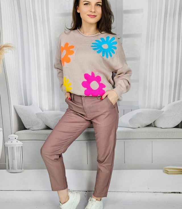 Women's elegant colorful cigarette pants VALERIA