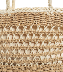 Medium basket, summer bag, stiff woven handbag