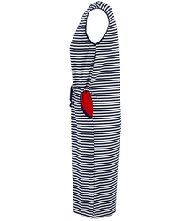 SUNNY nautical striped midi dress with a tie at the waist