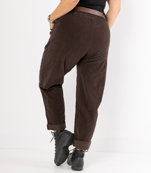 Corduroy chinos pants with belt CITY SOFT