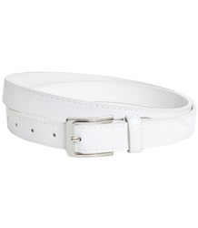 Smooth women's eco leather belt with silver buckle 2.3 cm