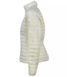 Short transitional quilted jacket with a stand-up collar