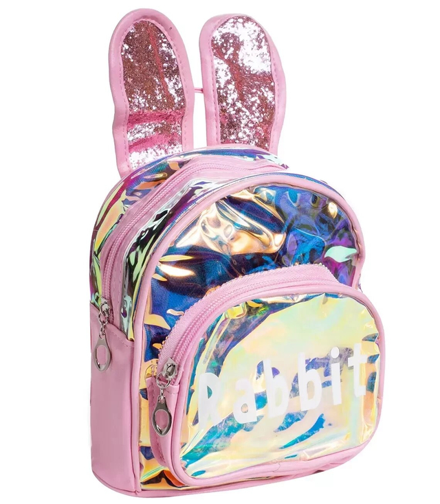 Charming children's backpack RABBIT hologram USZKA