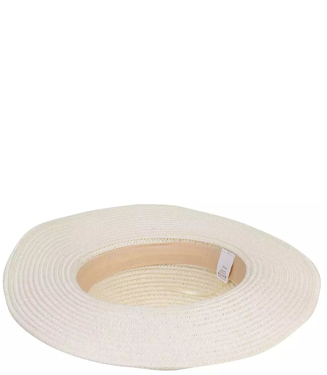 Raffia straw hat with ribbon and letter M trendy