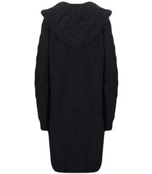 Cardigan Long Chunky Braid Wool Sweater