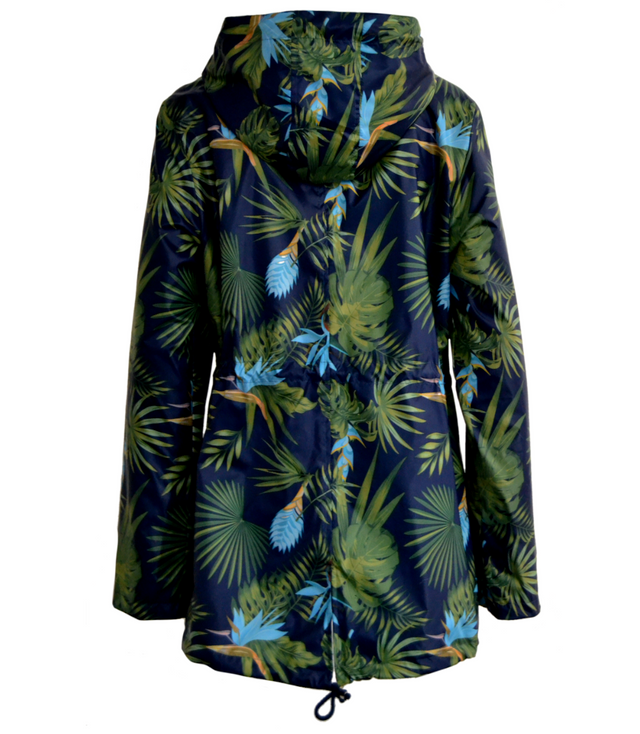 Lightweight short windbreaker parka jacket leaves