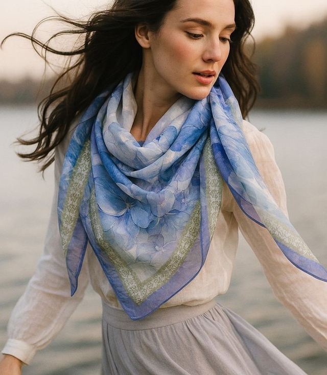 Elegant women's scarf with an insane 70x70 pattern