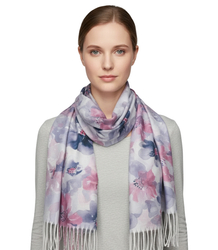 Floral women's scarf shawl with tassels