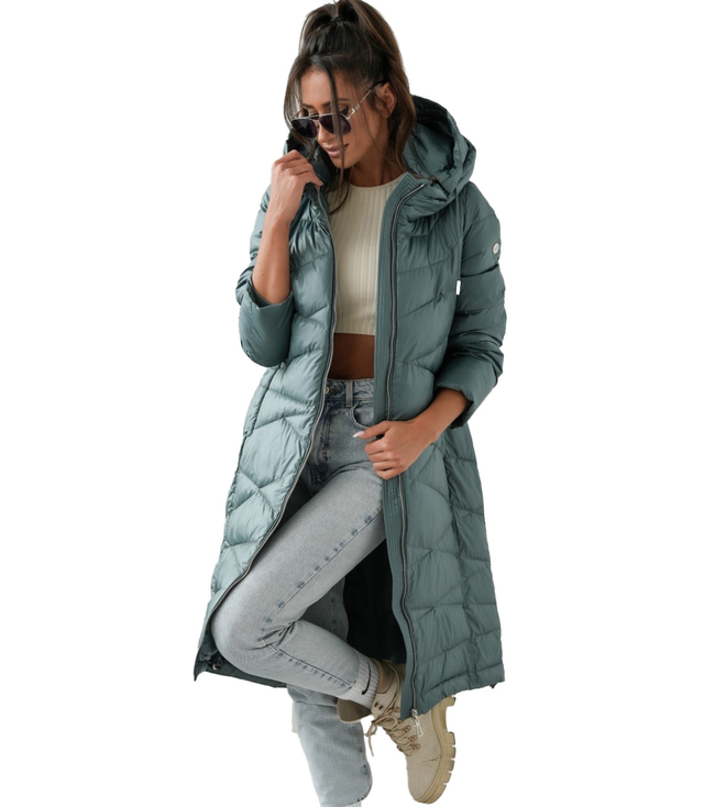 Long elegant quilted women's winter insulated coat SAMANTA