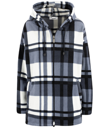 BRITANY warm fleece sweatshirt with a checkered hood