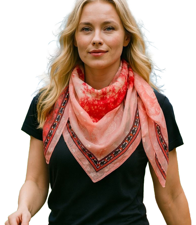 Elegancka kobieca chusta z obłędnym wzorem 70x70
