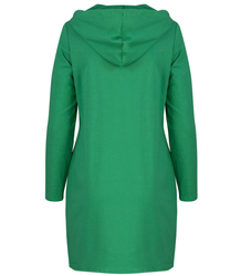 Thin long sweatshirt with diagonal zipper and hood LILIANA