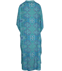 Long ethnic BAT dress with colorful patterns, NOVENTA silk