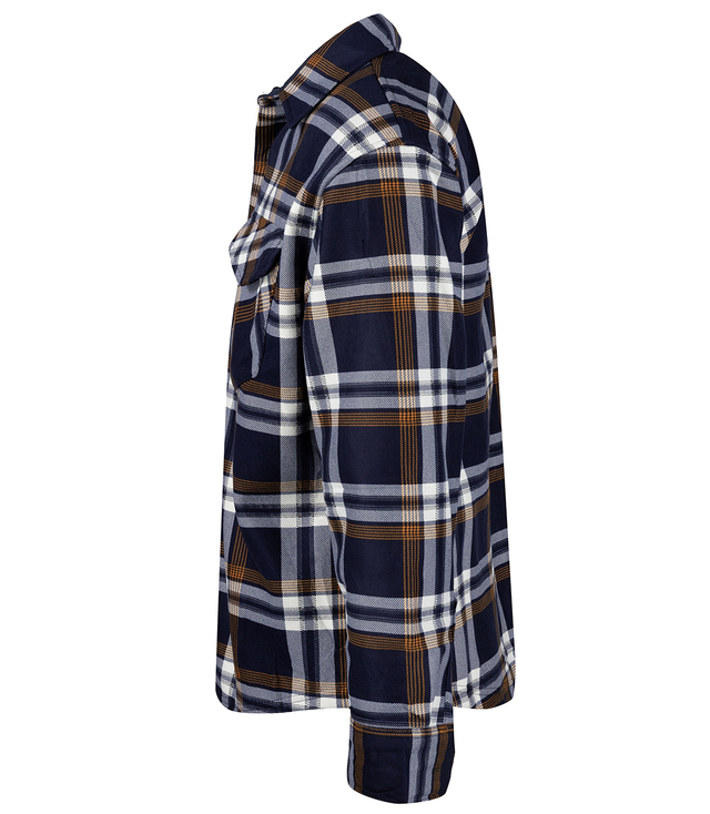 Warm men's checkered shirt with warming button-down classic