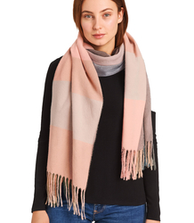 Szal damski z frędzlami w kratę 190x80