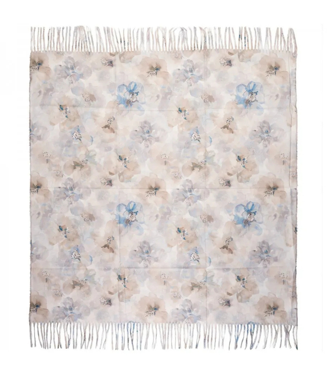 Floral women's scarf shawl with tassels