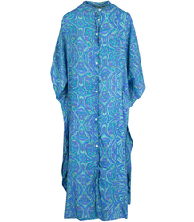 Long ethnic BAT dress with colorful patterns, NOVENTA silk