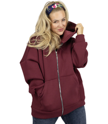 Warm women's sweatshirt one-color basic with hood BROOKLYN