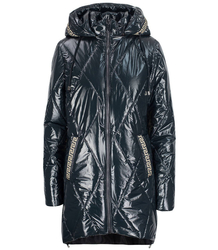 Long winter quilted shiny JACKET