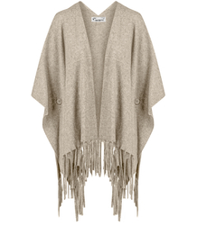 Poncho cape with decorative tassels warm elegant MILENA