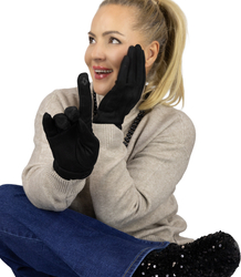 Women's elegant gloves with embossing