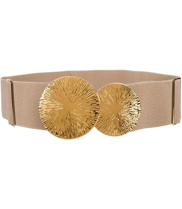 Braided women's belt with large buckle