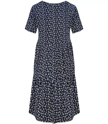 Trapeze summer dress with a white MIDI print