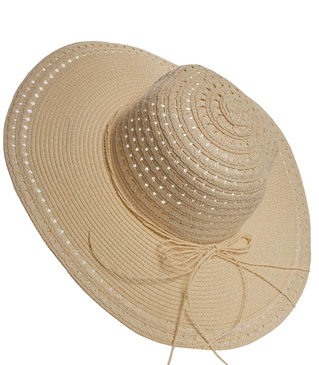 Elegancki damski kapelusz słomkowy ażurowy