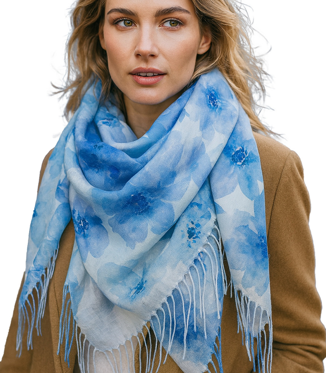 Women's floral pattern scarf 180x70