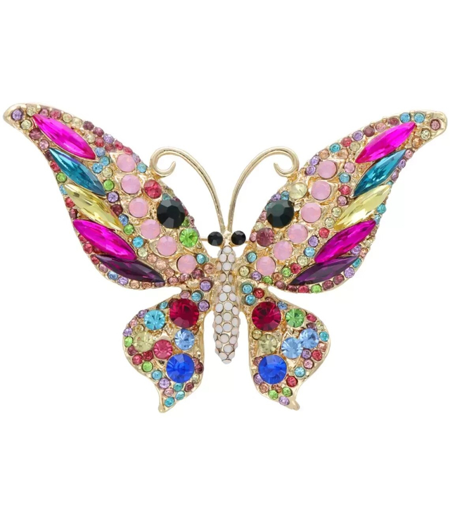 Brooch with zircons beautiful decorative butterfly butterfly