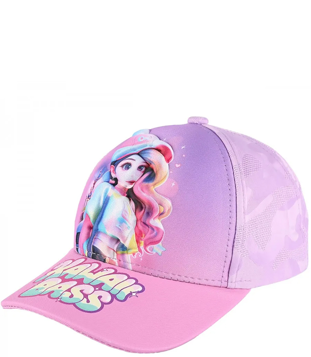 Children's baseball cap decorated with "KAWAII BASS" print