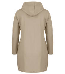 Thin long sweatshirt with diagonal zipper and hood LILIANA