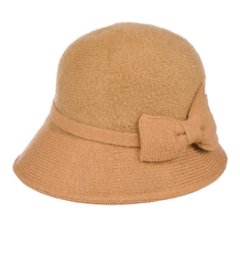 Kapelusz damski cloche z kokardą