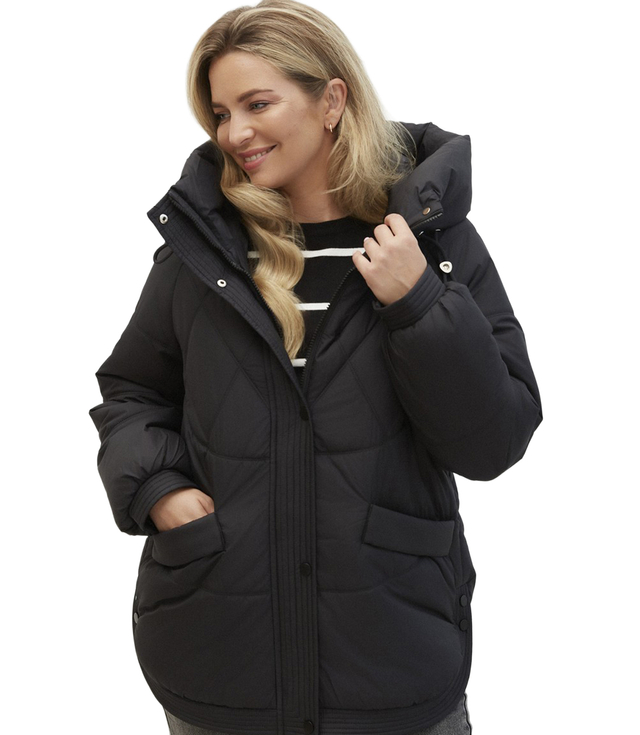 Women's quilted winter jacket with hood KORNELIA