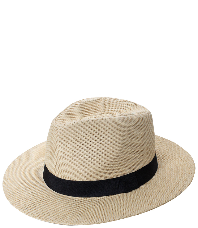 Men's Panama hat with black stripe