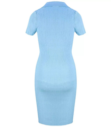 Fitted elastic midi polo dress