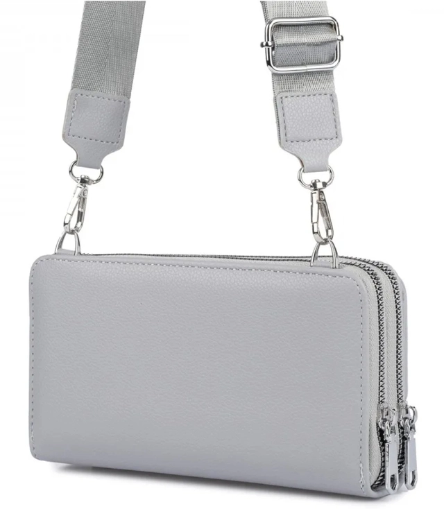 Small rectangular mini clutch bag, 2 compartments, 2 straps