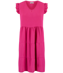 Lovely, loose, oversize midi summer dress with ruffles, IZABELL