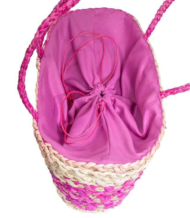 Mega large summer bag braided basket with lining