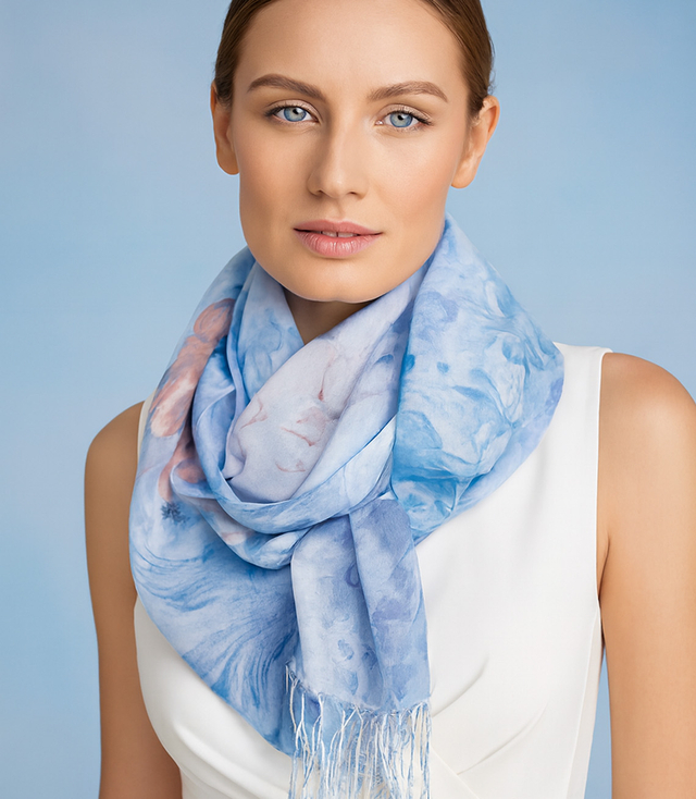 Women's floral pattern scarf 180x70