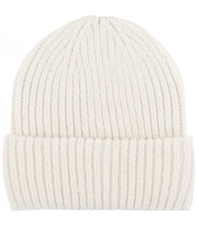 Warm women's beanie with shiny thread BEANIE winter autumn single color