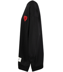 Long oversize dress blouse with heart patch MARTA