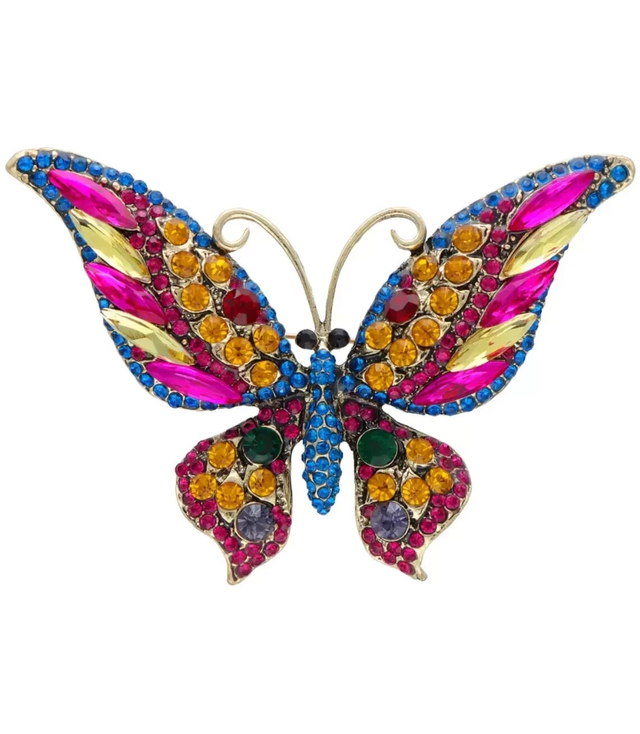 Brooch with zircons beautiful decorative butterfly butterfly