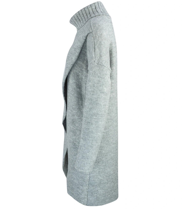 Warm womens turtleneck sweater with a slit MARIETTA, wool