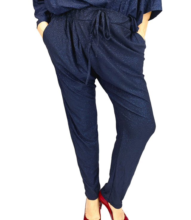 Elegant loose envelope pants with waist tie CLARA