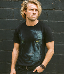 Men's large panther print t-shirt cotton