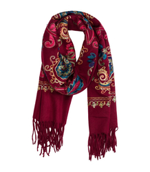 Women's scarf with floral ornament stylish