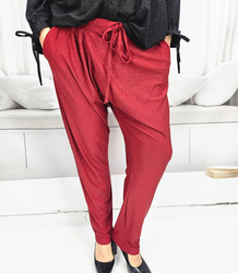 Elegant loose envelope pants with waist tie CLARA